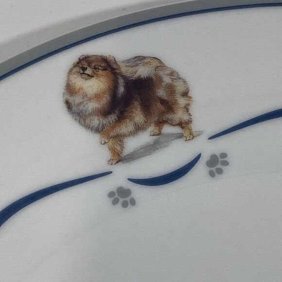 Rare Danbury Mint Pomeranian Dog Dinnerware Dinner Plates Set Of (4) 10.5” - Picture 12 of 16